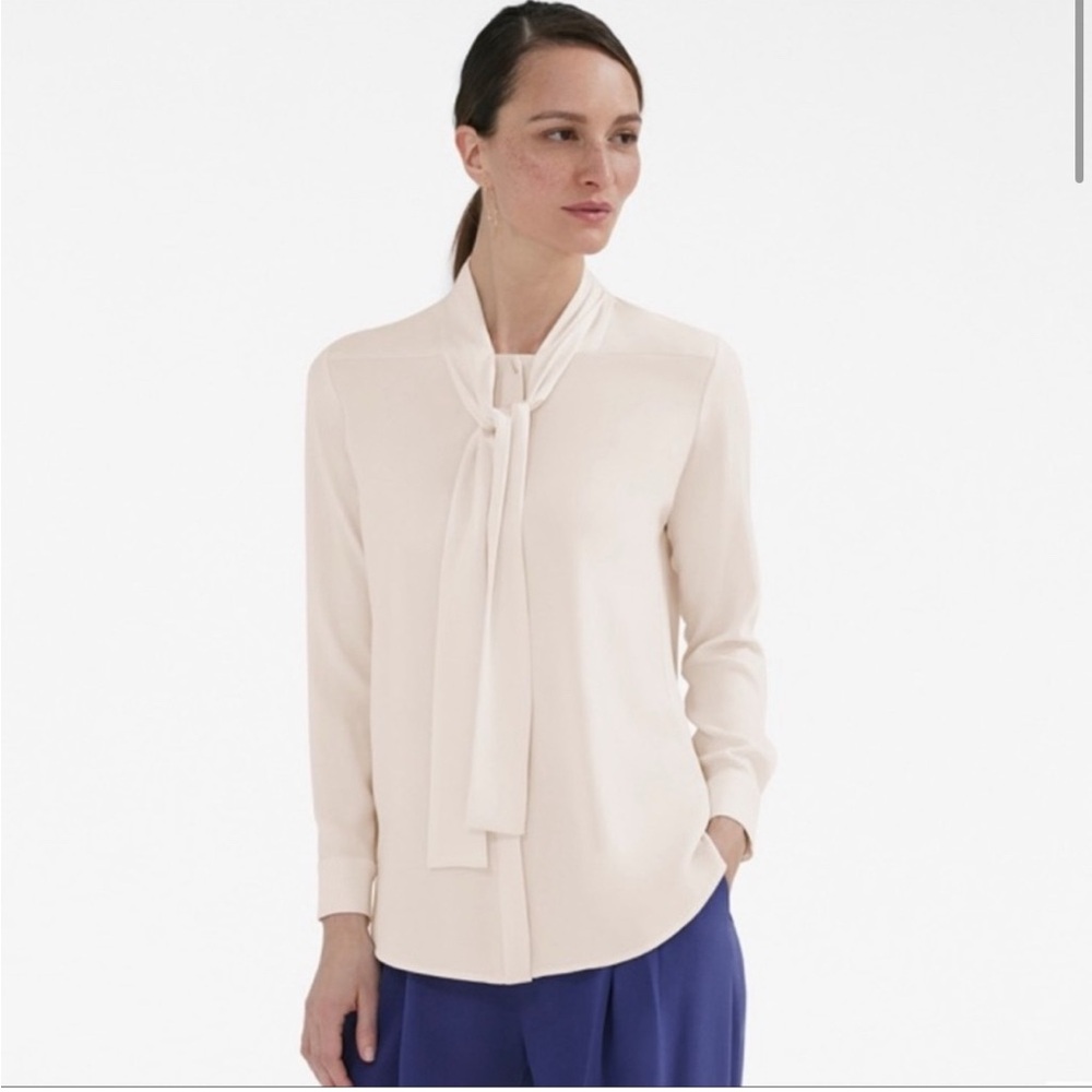 MM Lafleur Thatcher Cream Blouse Size M